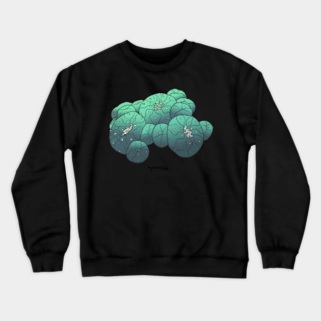 Lophophora Diffusa by Agacactus Crewneck Sweatshirt by AgaCactus